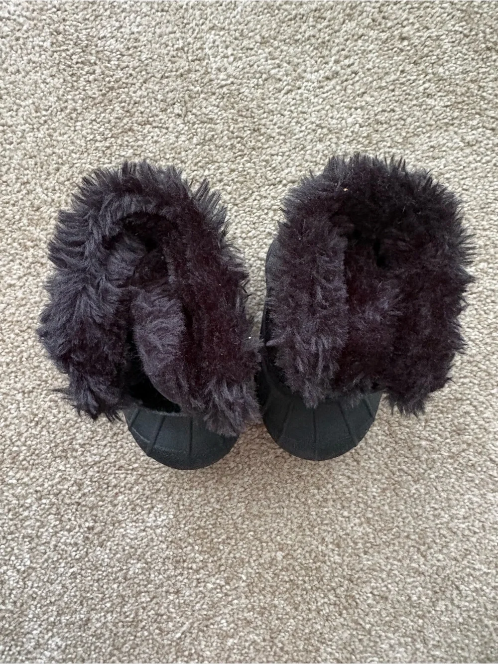 Sorel Black Baby Size 4 Winter Boots Faux Fur Cuff Snow Ski Waterproof Warm